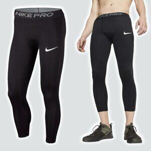 NIKE Pro Men's Dri-Fit 3/4 Tights Sz Small Black